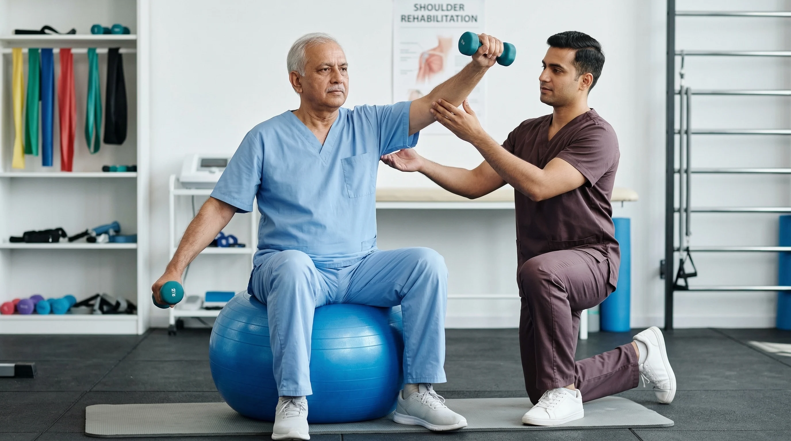 Patient undergoing advanced orthopaedic rehabilitation after joint replacement and fracture recovery at Wellnest Physio & Rehabilitation Centre in Kurnool.