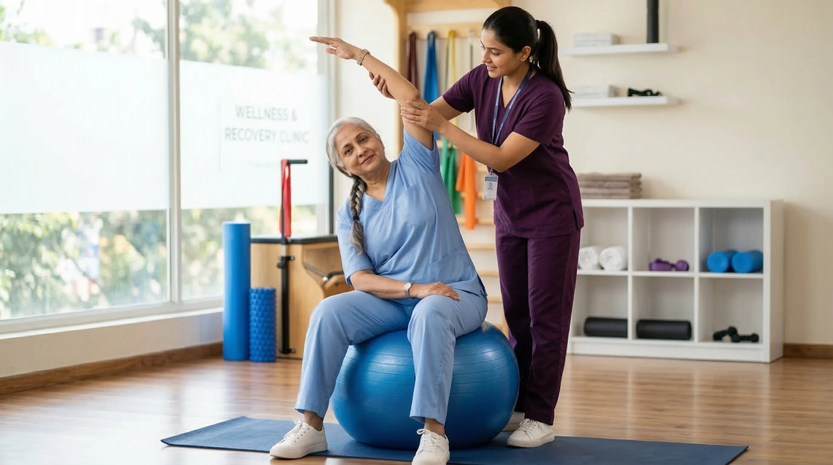 Personalized Wellness Training session focusing on posture, strength, flexibility, and functional fitness at Wellnest Physio & Rehabilitation Centre in Kurnool.